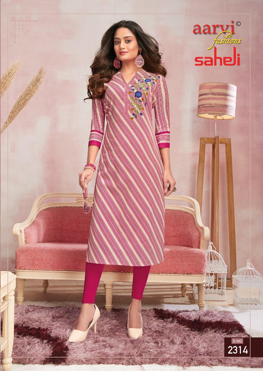 Aarvi Saheli 13 Fancy Regular Wear Cotton Designer Kurti Collection